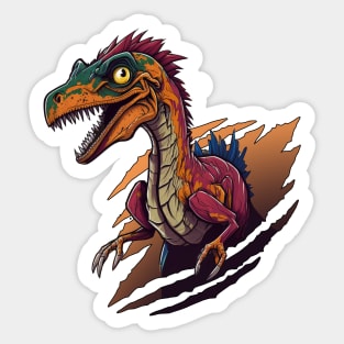 Velociraptor Dinosaur Vivid Colors Sticker